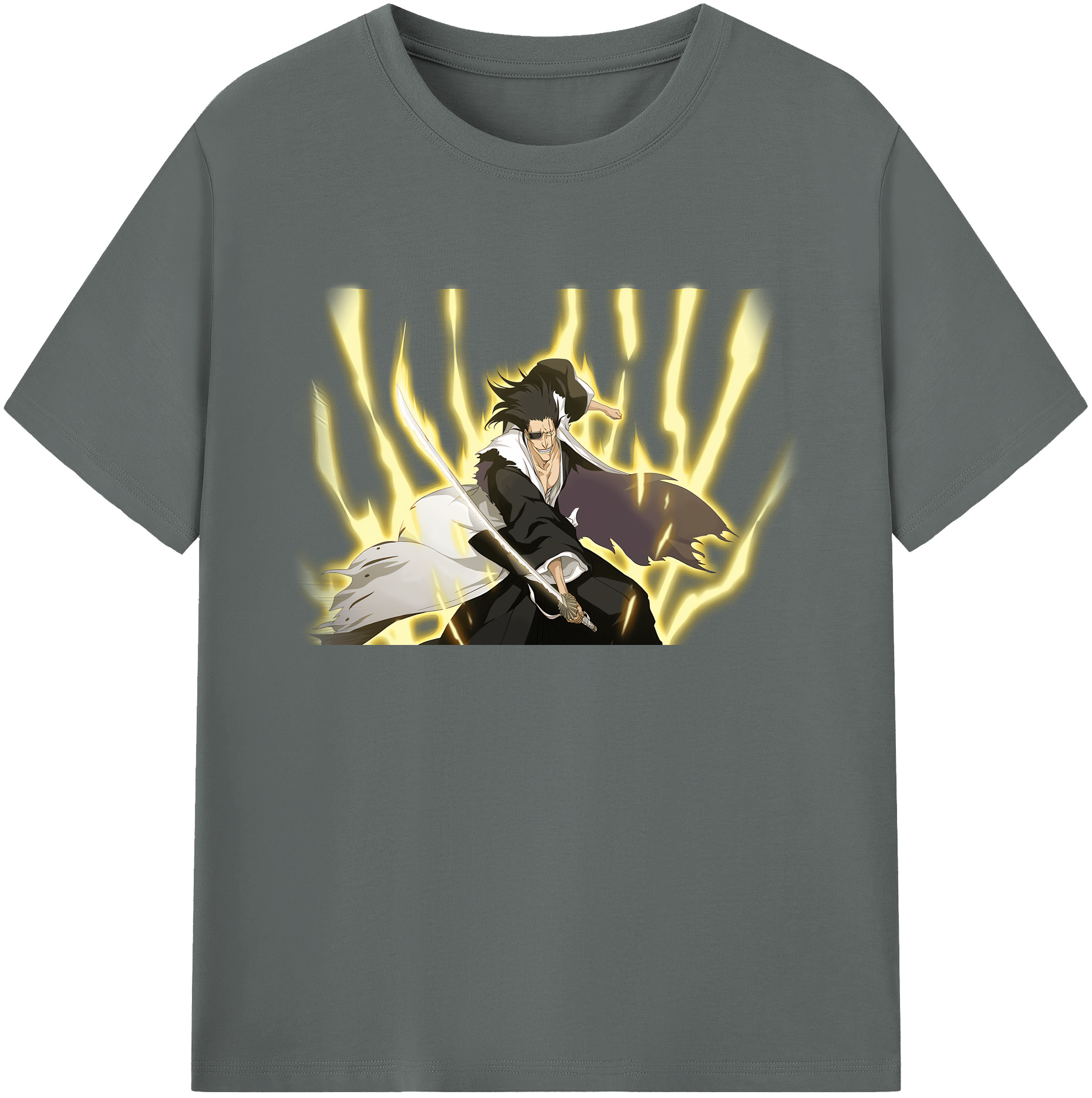 （画像用） ブリーチ ざらき けんぱち BLEACH Zaraki Kenpachi 綿100％ メンズ半袖Tシャツ｜肌触りやわらか＆通気性